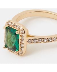 Accessorize - Square Cubic Zirconia Halo Ring - Lyst
