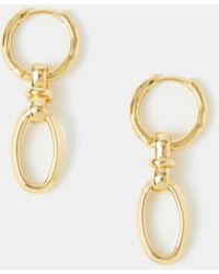 Accessorize - 14Ct-Plated Knot Link Drop Hoop Earrings - Lyst