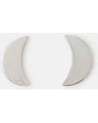 Accessorize - Sterling Crescent Moon Stud Earrings - Lyst