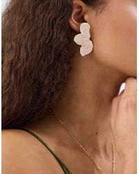 Accessorize - Half Flower Enamel Stud Earrings - Lyst