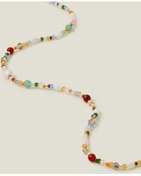 Accessorize - Women's White/blue/gold Sterling Silver-plated Pearl Beaded Necklace - Lyst