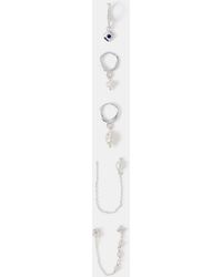Accessorize - 5-Pack Sterling-Plated Freshwater Pearl Stud & Hoop Earrings - Lyst