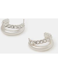 Accessorize - Mini Diamanté Double Hoop Earrings - Lyst