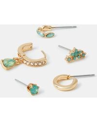 Accessorize - 5-Pack Gem Stud & Hoop Earrings - Lyst