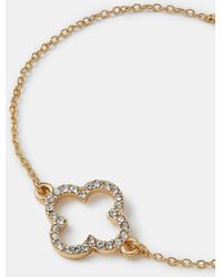 Accessorize - Pavé Cut Out Flora Bracelet - Lyst