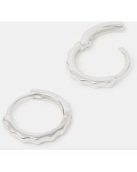 Accessorize - Sterling Bamboo Hoop Earrings - Lyst