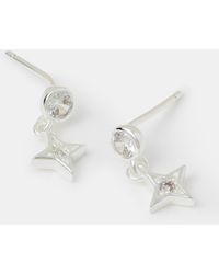 Accessorize - Sterling Star Drop Stud Earrings - Lyst