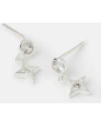 Accessorize - Sterling Star Drop Stud Earrings - Lyst