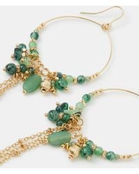 Accessorize - Beaded Drop Hoop Earrings - Lyst