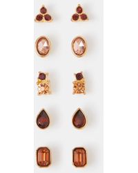 Accessorize - 5-Pack Gemstone Stud Earrings - Lyst