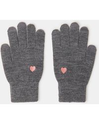 Accessorize - Heart Embroidered Touchscreen Gloves - Lyst
