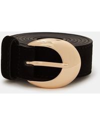 Accessorize - Oval Buckle Suede Belt - Lyst