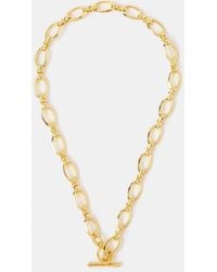 Accessorize - 14Ct-Plated Knot Chain T-Bar Necklace - Lyst