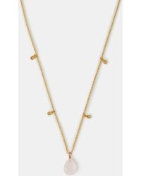 Accessorize - 14Ct-Plated Rose Quartz Pendant Necklace - Lyst