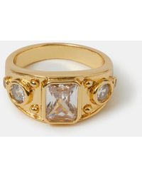 Accessorize - 14Ct-Plated Statement Stone Ring - Lyst