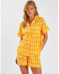 Accessorize - Pineapple Print Cotton Short Pyjamas Set - Lyst