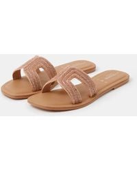 Accessorize - Diamanté Cut Out Slip On Sandals - Lyst
