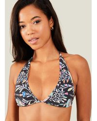 Accessorize - Women's Fan Print Triangle Bikini Top Black - Lyst