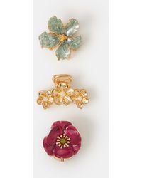 Accessorize - 3-Pack Floral Metal Claw Clips - Lyst
