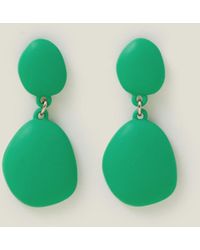 Accessorize - Women's Green Matte Drop Earrings - Lyst