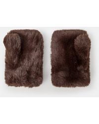 Accessorize - Faux Fur Fingerless Gloves - Lyst