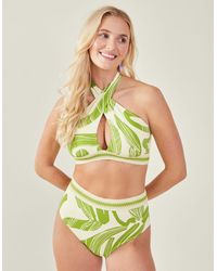 Accessorize - Women's Squiggle Print High-waisted Bikini Bottoms Green - Lyst