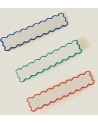 Accessorize - Women's Blue/green/red 3-pack Contrast Hair Clips - Lyst