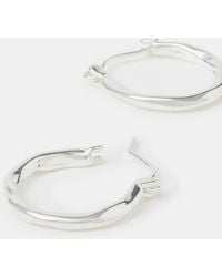Accessorize - Sterling-Plated Small Molten Hoop Earrings - Lyst