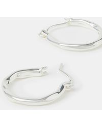 Accessorize - Sterling-Plated Small Molten Hoop Earrings - Lyst