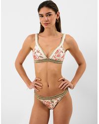 Accessorize - Floral Print Band Bikini Bottoms - Lyst