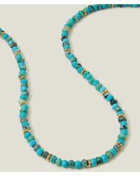 Accessorize - Women's 14ct Gold-plated Beaded Necklace - Lyst