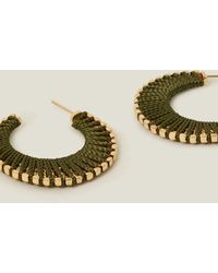 Accessorize - Gold Thread Fan Hoop Earrings - Lyst
