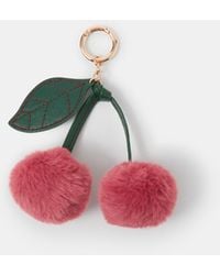 Accessorize - Fluffy Cherry Bag Charm - Lyst