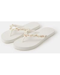 Accessorize - Bead Embellished Flip Flops - Lyst