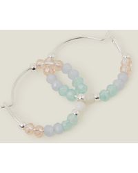 Accessorize - Sterling Silver-plated Beaded Hoops - Lyst