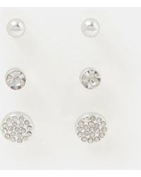 Accessorize - 3-Pack Pavé Stud Earrings - Lyst