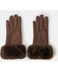 Accessorize - Fluffy Faux Suede Gloves - Lyst