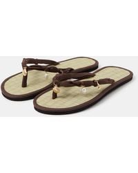 Accessorize - Shell Charm Seagrass Flip Flops - Lyst