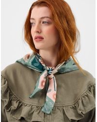 Accessorize - Palm Print Square Satin Scarf - Lyst