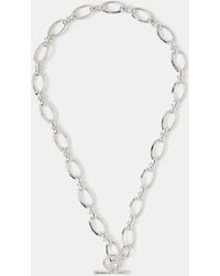Accessorize - Sterling-Plated Knot Chain T-Bar Necklace - Lyst
