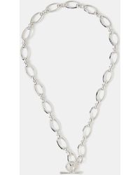 Accessorize - Sterling-Plated Knot Chain T-Bar Necklace - Lyst