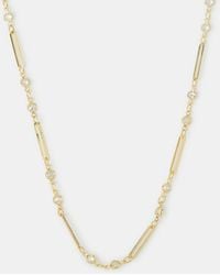 Accessorize - 14Ct-Plated Cubic Zirconia Paperclip Necklace - Lyst