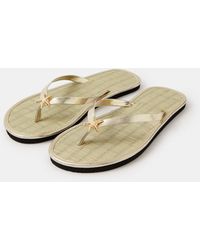 Accessorize - Starfish Metallic Seagrass Flip Flops - Lyst