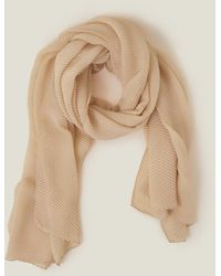Accessorize - Lightweight Pleated Scarf Natural - Lyst