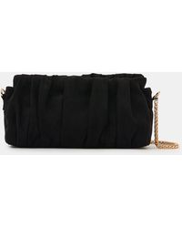 Accessorize - Ruched Faux Suede Clutch Bag - Lyst