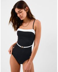 Accessorize - Upf50+ Mono Belted Shaping Swimsuit - Lyst