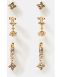 Accessorize - 3-Pack Floral Stud & Hoop Earrings - Lyst