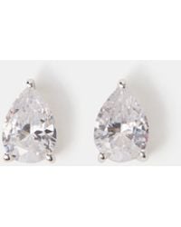Accessorize - Sterling Pear Cut Stud Earrings - Lyst