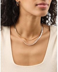 Accessorize - 2-Pack Mixed Metal Snake Chain Necklaces - Lyst