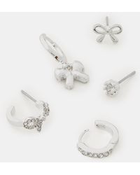 Accessorize - 5-Pack Bow Stud & Hoop Earrings - Lyst